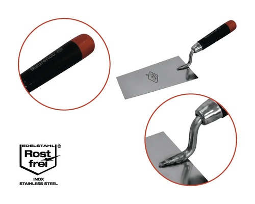 Maurerlob spatule à lame plate en acier inoxydable et manche en plastique