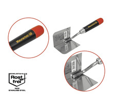 Truelle d'angle Maurerlob en acier inoxydable avec manche en plastique
