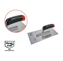 Truelle de maçon en acier inoxydable avec poignée en plastique