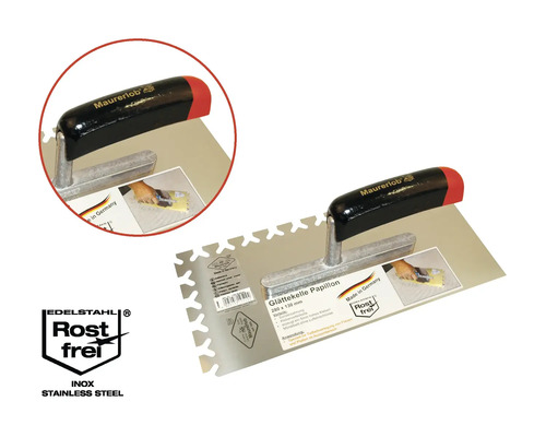 Glättkelle Papillon aus Edelstahl, 280 x 130 Millimeter