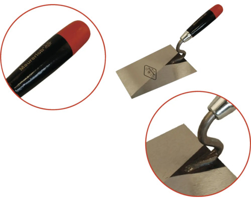 Truelle de maçon avec manche en bois et lame en métal