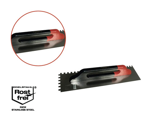 Spatule à colle avec poignée et sigle acier inoxydable Rostfrei