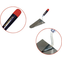 Truelle de maçon avec manche et lame métallique