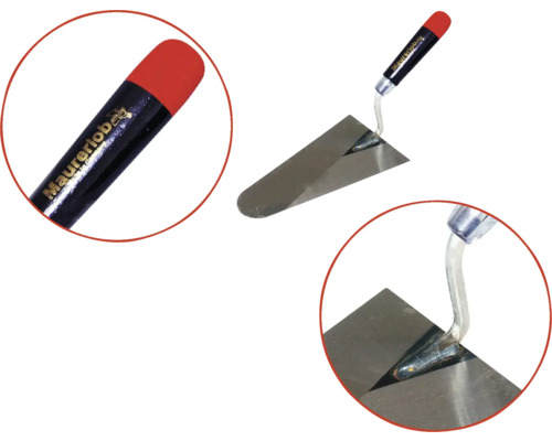 Truelle de maçon avec lame en acier et manche