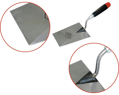 Truelle de maçon avec lame en acier et manche