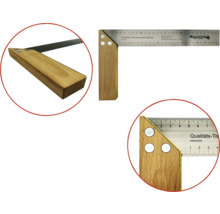 Qualitäts Tischlerwinkel 300 mm aus Buchenholz mit Messinganschlag