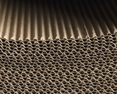 Nahaufnahme von Wellpappe für Verpackungsmaterial