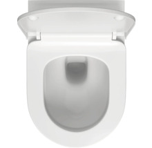 Keramik Wand Tiefspül WC mit offenem Spülrand und WC Sitz von oben
