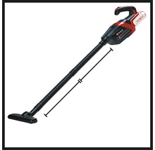 Ein Einhell Akku-Staubsauger mit Saugrohr und Düse