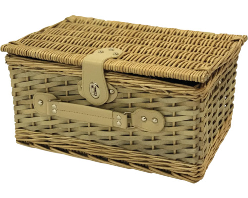 Panier de pique-nique en osier avec poignée et fermeture