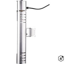 Chauffage tubulaire pour aquarium en métal avec support et câble électrique (Image AI modified or generated)