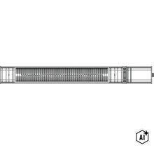 Dessin au trait d un radiateur infrarouge avec élément chauffant et grille de protection dans une structure de boîtier (Image AI modified or generated)