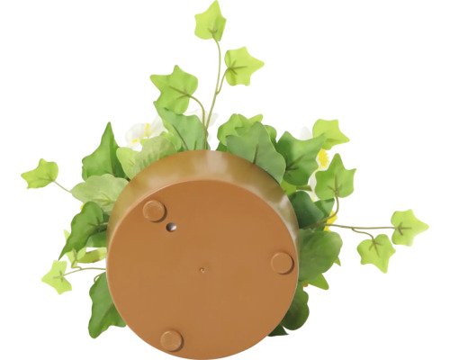 Unteransicht eines Pflanzgefäßes mit Dekoration