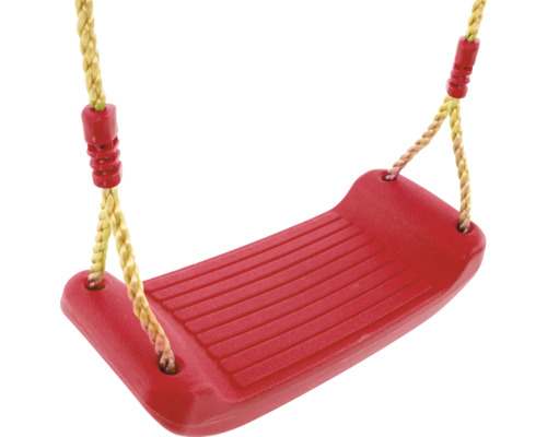 Rote Kinderschaukel mit Seilen