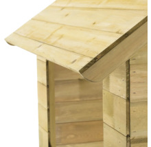 Detailansicht eines Holzhauses