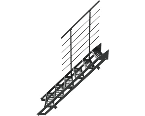 Stahltreppe mit Geländer