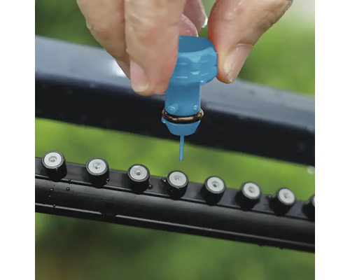 L'irrigation goutte à goutte est connectée au distributeur