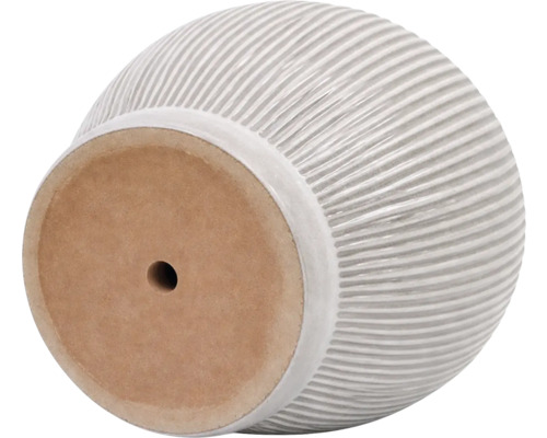 Keramik Pflanztopf mit gerippter Textur und Entwässerungsloch