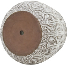 Blumentopf mit Ornamenten und Entwässerungsloch in der Unterseite