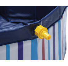 Vue détaillée d'une pataugeoire avec soupape de vidange jaune