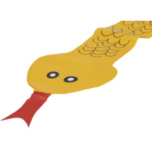 Serpent gonflable jaune avec langue rouge