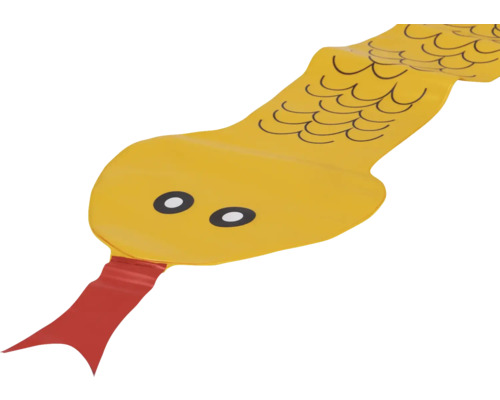 Serpent gonflable jaune avec langue rouge