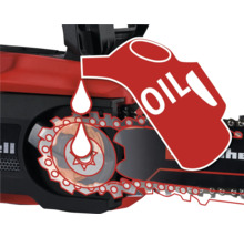 Symbol für die Ölzufuhr einer Kettensäge.