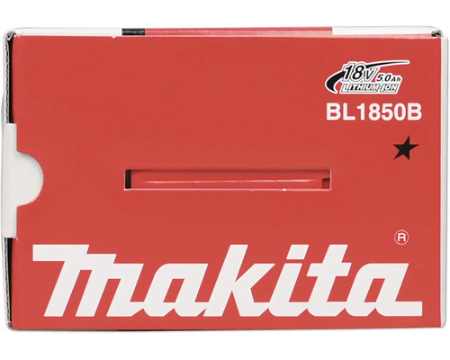 Emballage pour batterie Makita BL1850B, 18 Volt, 5,0 Ampères-heures Lithium-Ion, Logo Makita.