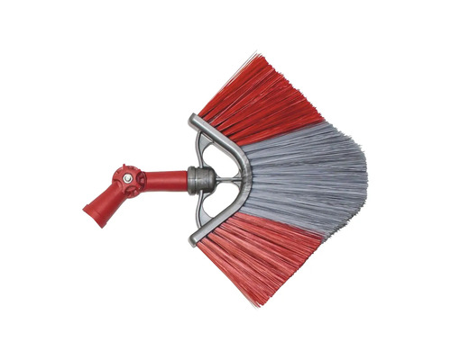 Brosse d'angle et de gouttière réglable avec poils synthétiques et articulation pour manches télescopiques.