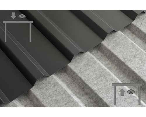 Tôle trapézoïdale avec revêtement anti-condensation