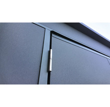 Vue détaillée d'une porte extérieure avec charnière