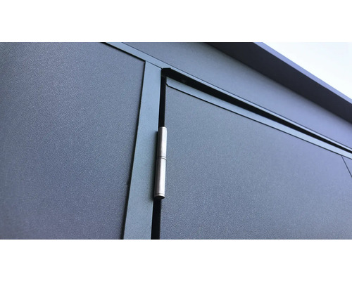 Vue détaillée d'une porte extérieure avec charnière