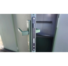 Gros plan d'une porte avec poignée et serrure