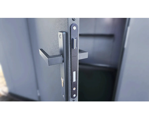 Garniture de porte avec serrure et poignée