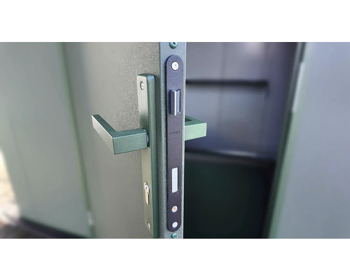 Vue détaillée d'une serrure de porte avec poignée