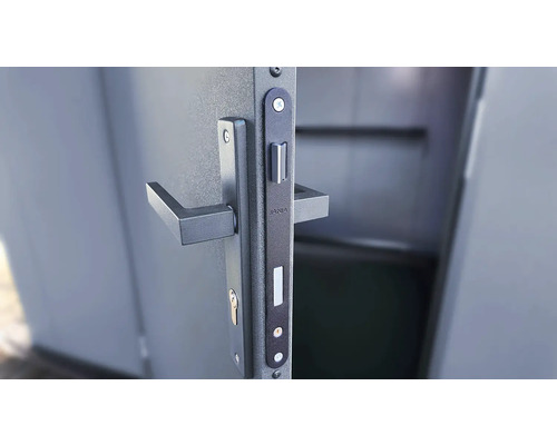 Porte avec ferrures de porte et ensemble de béquilles