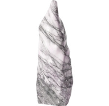 Marmor-Monolith mit natürlicher weiß-grauer Maserung für die Gartengestaltung.