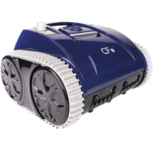 Robot de nettoyage de piscine bleu avec chenilles