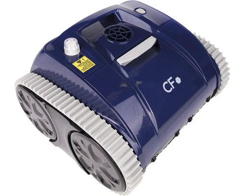 Robot de nettoyage de piscine bleu avec entraînement à chenilles