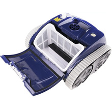 Robot de piscine avec compartiment de filtre ouvert pour le nettoyage des piscines