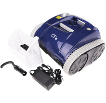 Robot de nettoyage de piscine avec panier filtrant, câble d'alimentation et crochet