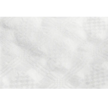 Papier peint blanc avec relief et motif géométrique à carreaux.