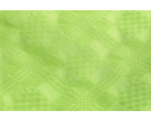 Papier peint structuré avec motif géométrique de losanges et carrés gaufrés en vert citron.