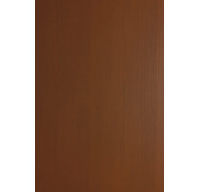 Nahaufnahme einer Oberfläche mit vertikaler Holzmaserung in Nussbaum-Optik.