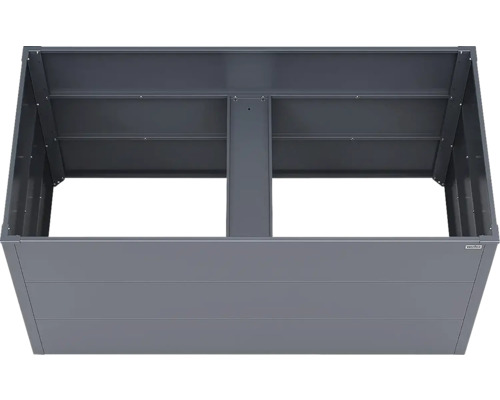 Carré potager surélevé en métal avec renfort central de Weka. Weka Logo.