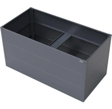 Carré potager rectangulaire en métal Weka couleur anthracite avec renfort intérieur.