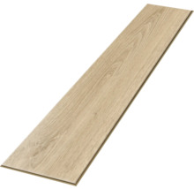 Lame de sol stratifié ou vinyle aspect bois chêne clair.