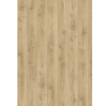 Laminatboden in Eichenoptik mit authentischer Holzmaserung und sichtbaren Astlöchern.