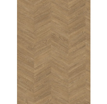 Bodenbelag mit Chevron-Muster und Holzmaserung.