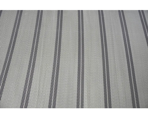 Nahaufnahme eines gewebten Stoffes mit vertikalem Streifenmuster.